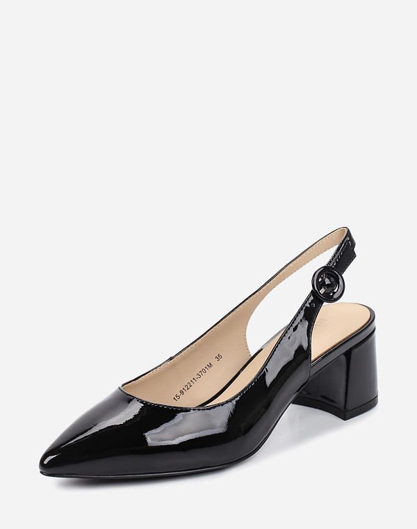 15-912211-3701М Туфли летние женские лак.кожа/нат.кожа черн, Mascotte