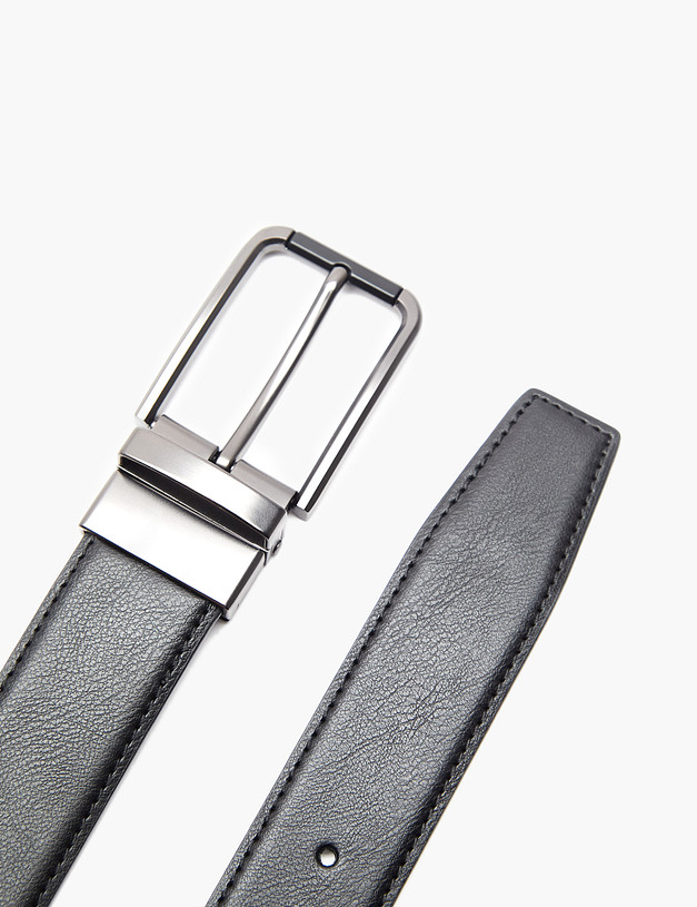 Черный мужской двусторонний ремень MASCOTTE 727-4119-602 | ракурс 4