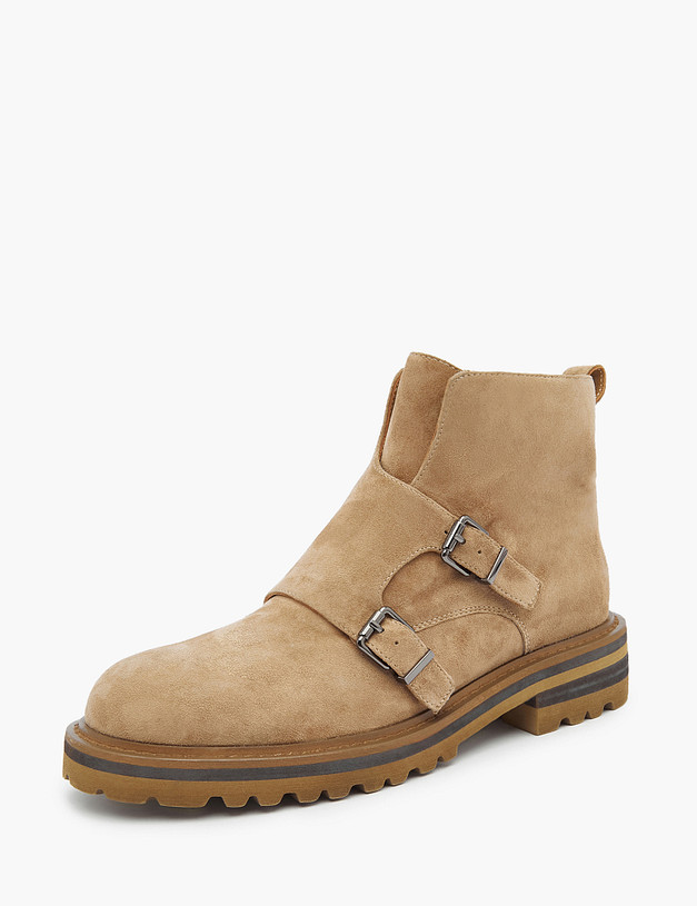 Бежевые женские ботинки из велюра MASCOTTE 15-3205524-3671M | ракурс 2 Бежевые женские ботинки из велюра MASCOTTE 15-3205524-3671M | ракурс 2