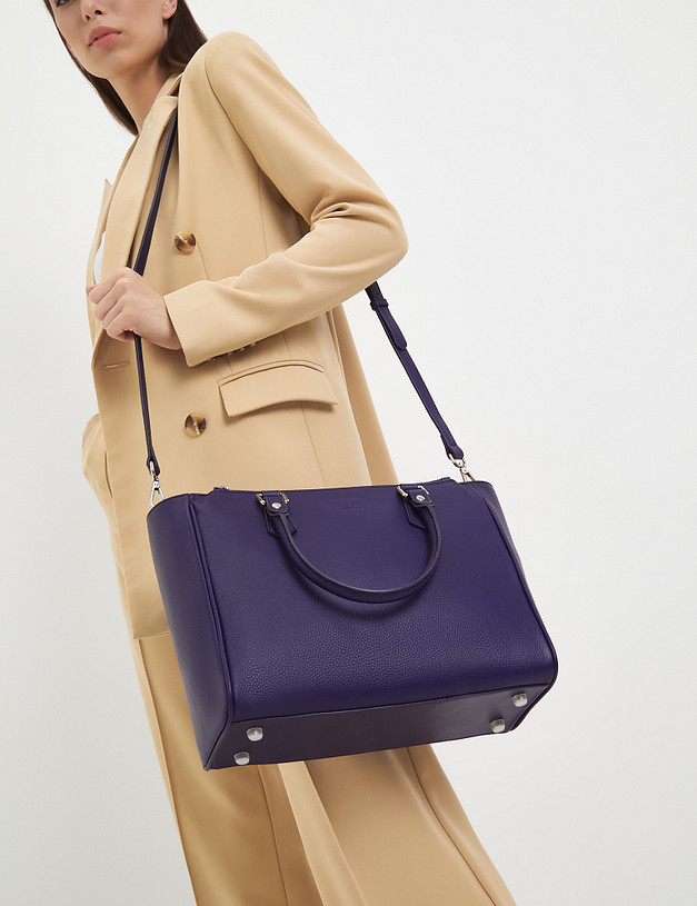 Кожаная женская сумка темно-фиолетового цвета MASCOTTE 660-2255-103 | ракурс 1