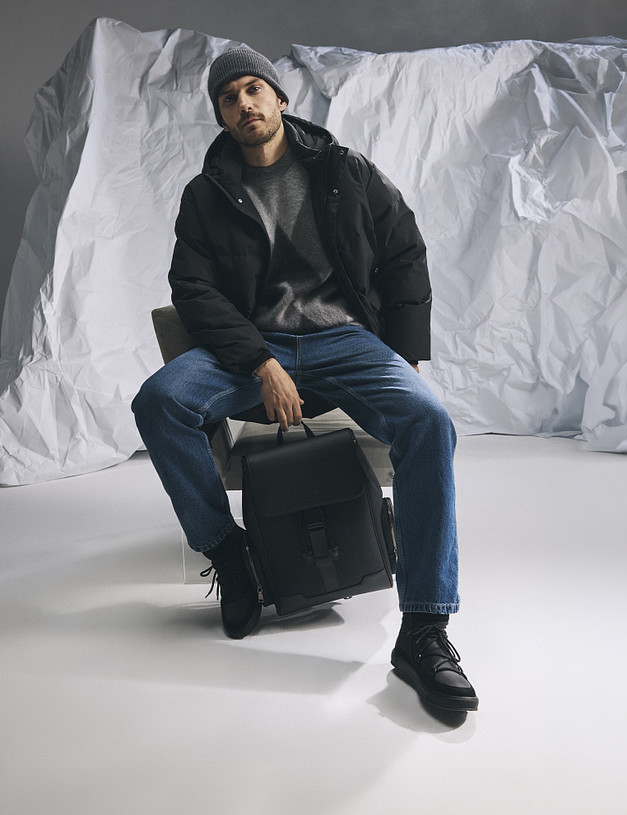 Черные мужские дутые хайтопы MASCOTTE 22-4273933-0202 | ракурс 1