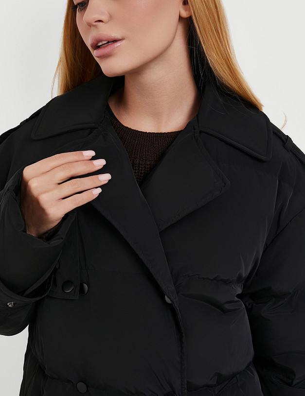 Черное женское пальто MASCOTTE 852-5223-2402 | ракурс 4