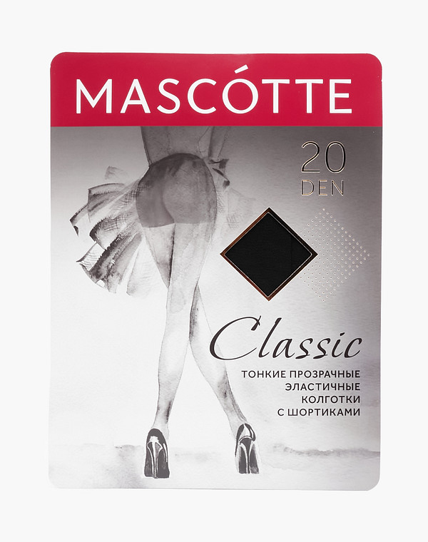MAS Classic_20_p.5_N Колготки женские  20 ден черн, Mascotte