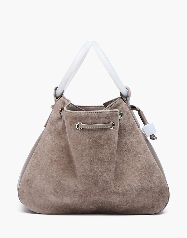 616-6102-210 Сумка женская велюр-и.кожа/и.кожа-текстиль серый, M, Mascotte