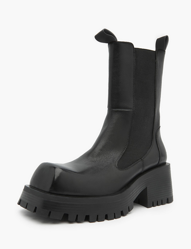 Черные женские челси с квадратным мысом MASCOTTE 15-3204721-3100M | ракурс 3 Черные женские челси с квадратным мысом MASCOTTE 15-3204721-3100M | ракурс 3