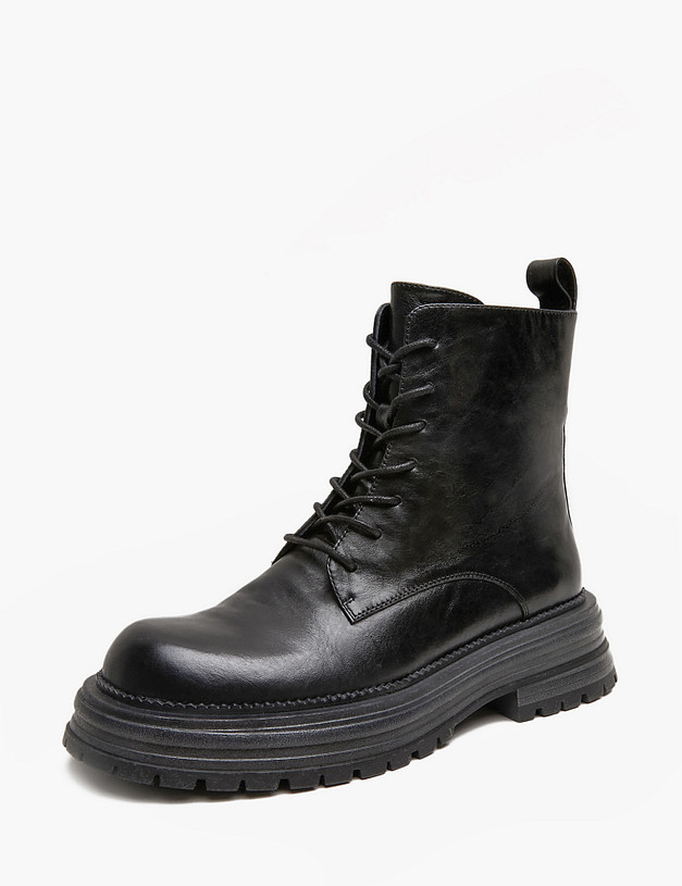 Черные кожаные женские ботинки MASCOTTE 100-422821-0102 | ракурс 2