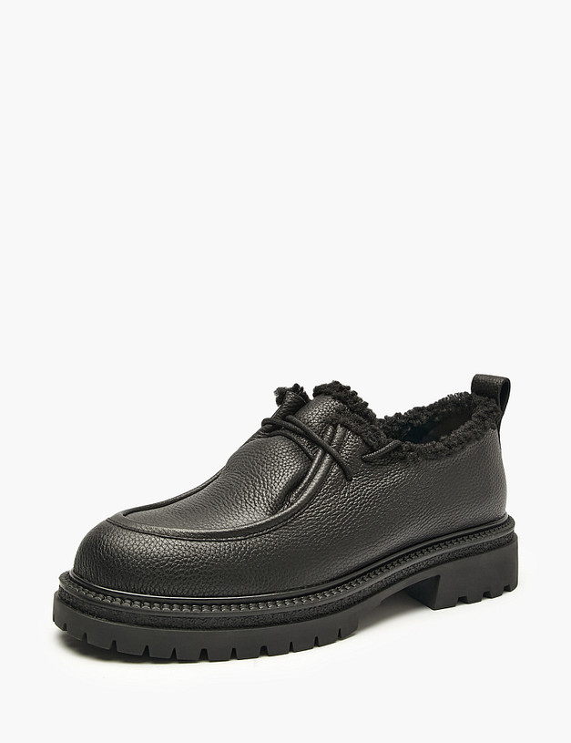 Черные женские дерби на меху MASCOTTE 233-522841-0102 | ракурс 2