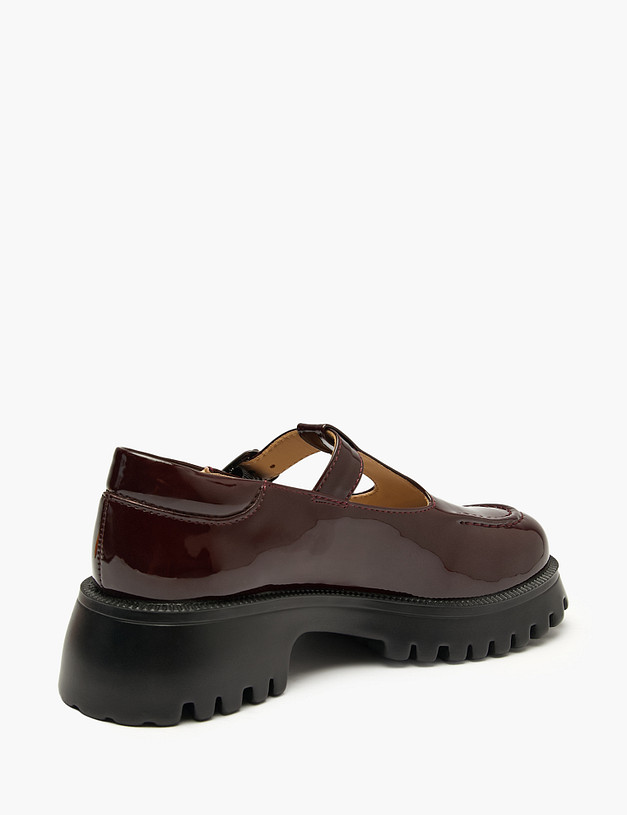 Бордовые туфли Мэри Джейн для девочек MASCOTTE 98-410515-0605 | ракурс 3