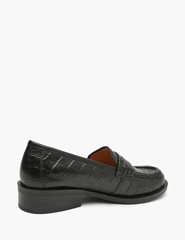 Черные женские лоферы с тиснением MASCOTTE 233-523213-0102 | ракурс 5