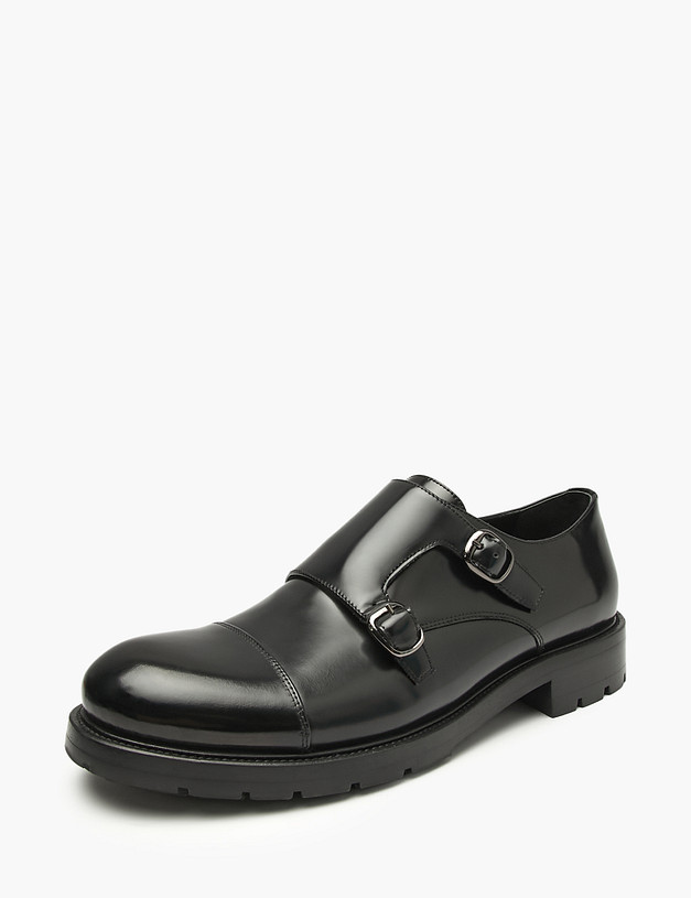 Черные мужские монки из натуральной кожи MASCOTTE 175-521913-6101M | ракурс 3