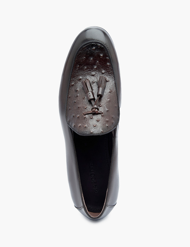 Коричневые мужские лоферы с кисточками MASCOTTE 128-312011-0109 | ракурс 4