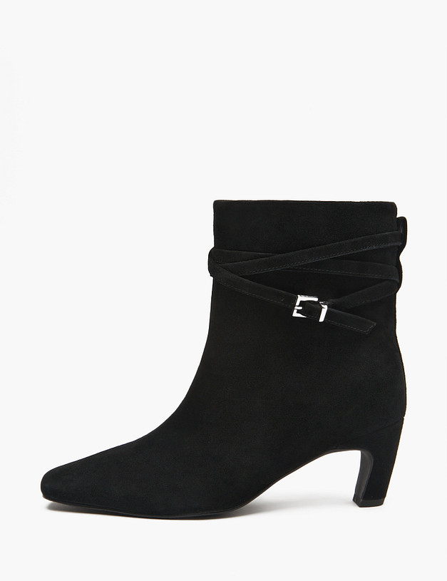 Черные женские ботильоны из велюра MASCOTTE 234-510621-0602 | ракурс 1