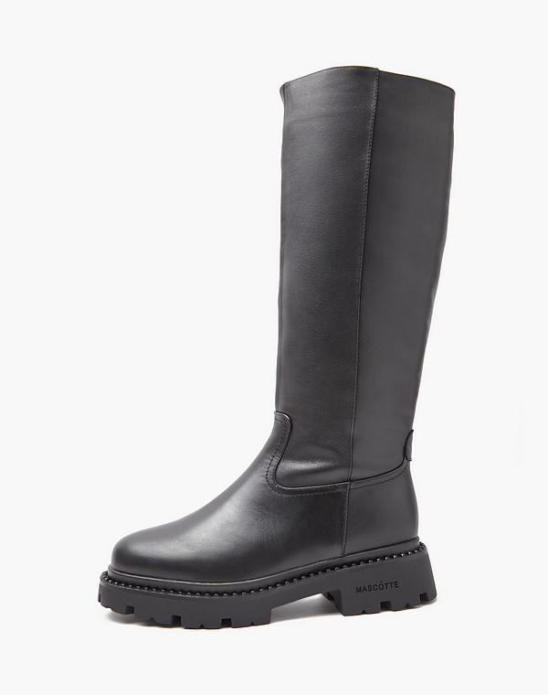 233-3201737-3100M Сапоги женские нат.кожа/мех-нат.кожа черн, Mascotte