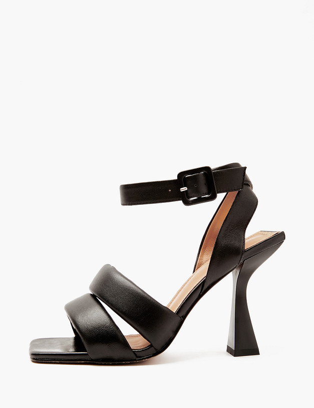 Черные кожаные женские босоножки MASCOTTE 233-415211-0502 | ракурс 1