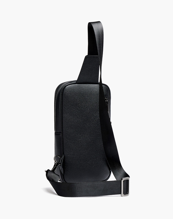 604-6101-102 Сумка мужская нат.кожа-и.кожа/текстиль черн, S, Mascotte