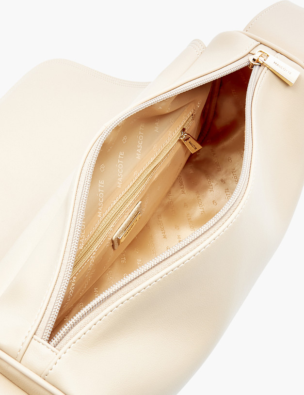 Бежевая кожаная женская сумка MASCOTTE 604-2201-608 | ракурс 4 Бежевая кожаная женская сумка MASCOTTE 604-2201-608 | ракурс 4