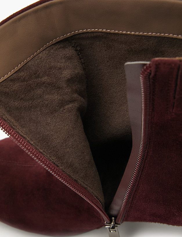 Бордовые женские велюровые ботильоны MASCOTTE 234-529921-0205 | ракурс 6