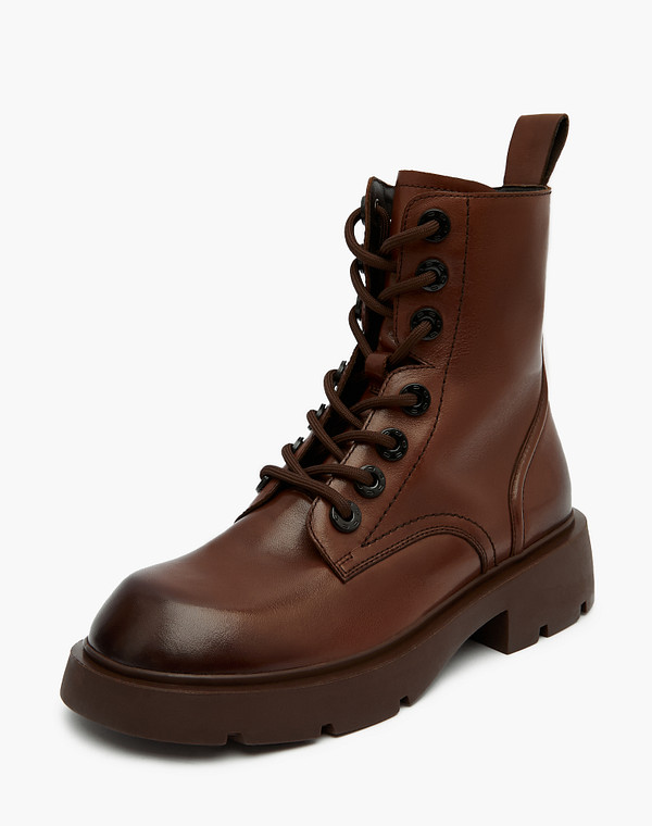 58-321221-0109 Ботинки женские нат.кожа/ворсин-нат.кожа корич, Mascotte