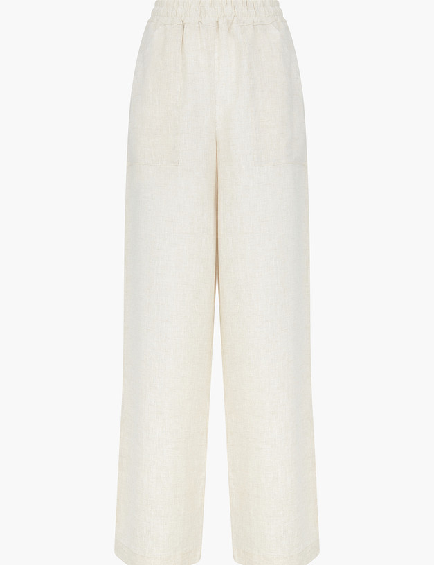 Бежевые льняные женские брюки MASCOTTE 790-4101-2708 | ракурс 7