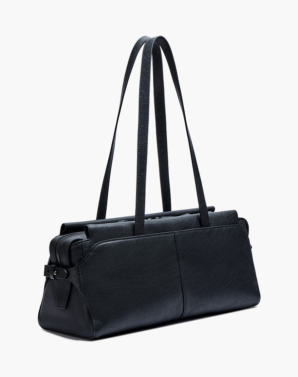 658-6105-102 Сумка женская нат.кожа/текстиль черн, S, Mascotte