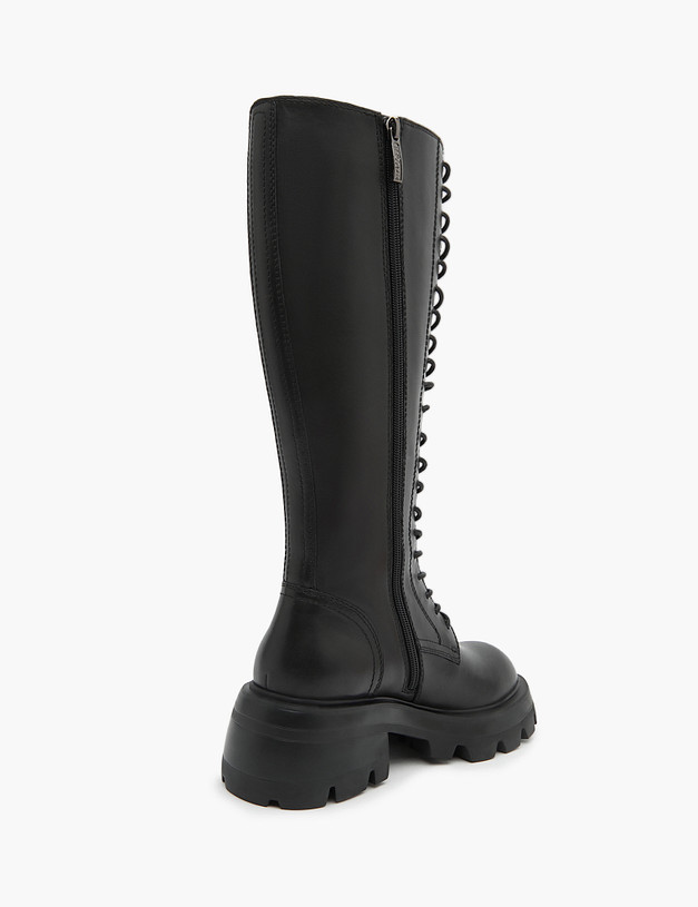 Черные женские сапоги со шнуровкой MASCOTTE 15-320221-0102 | ракурс 4