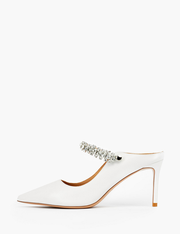 Белые женские туфли с открытой пяткой MASCOTTE 15-2145111-3569M | ракурс 3