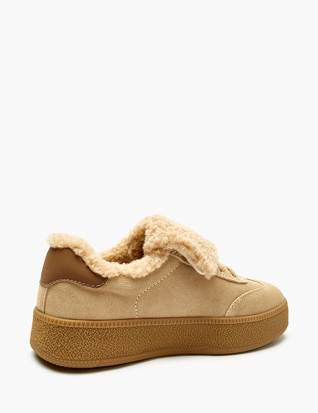 Бежевые женские кеды на меху MASCOTTE 234-525641-0208 | ракурс 3