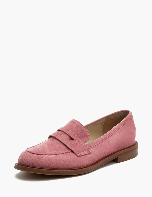 Розовые женские лоферы из велюра MASCOTTE 233-110711-4618M | ракурс 2