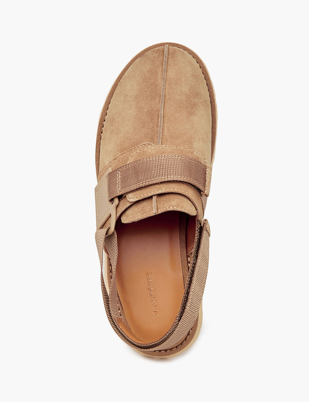 Бежевые женские сабо из велюра MASCOTTE 22-4120814-2210M | ракурс 5
