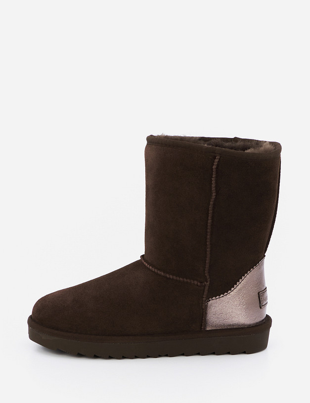 Коричневые женские угги из велюра MASCOTTE 234-1225138-0209 | ракурс 3