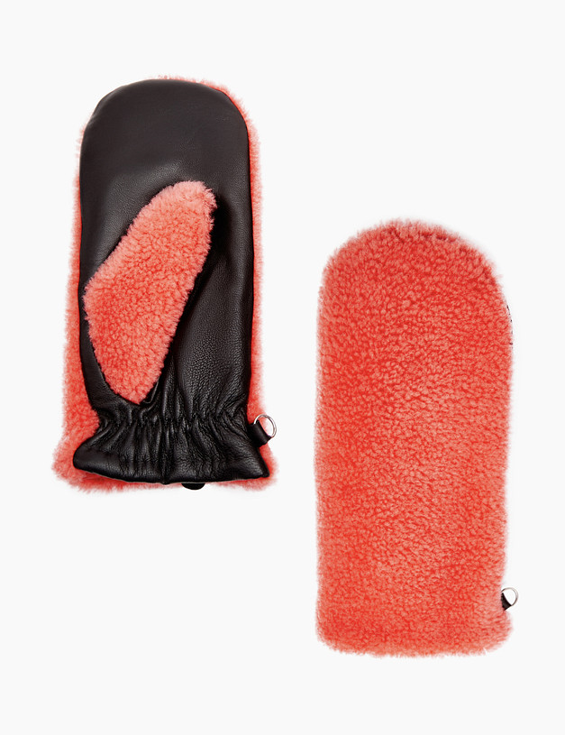 Коралловые женские варежки из шерсти MASCOTTE 717-2216-505 | ракурс 2