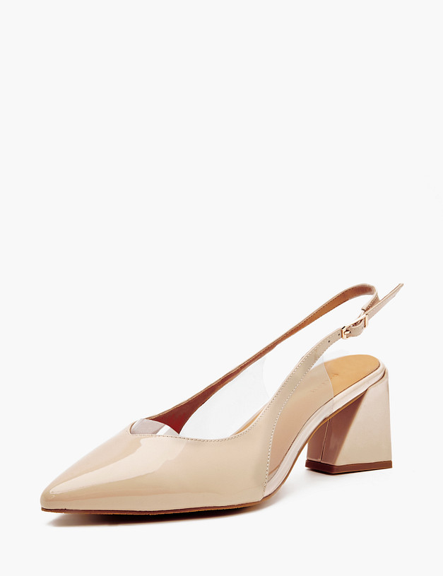 Бежевые женские босоножки на квадратном каблуке MASCOTTE 126-412811-3705M | ракурс 2