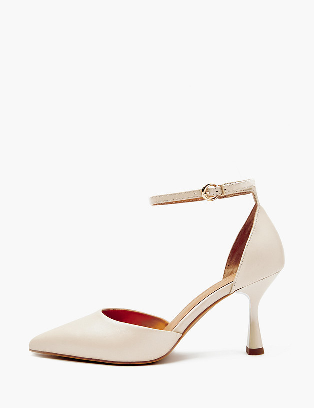 Бежевые кожаные женские босоножки MASCOTTE 233-411511-0508 | ракурс 1