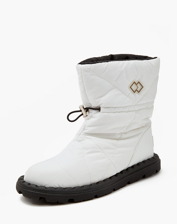 128-321851-0201 Ботинки женские текстиль-и.кожа/шерсть бел, Mascotte