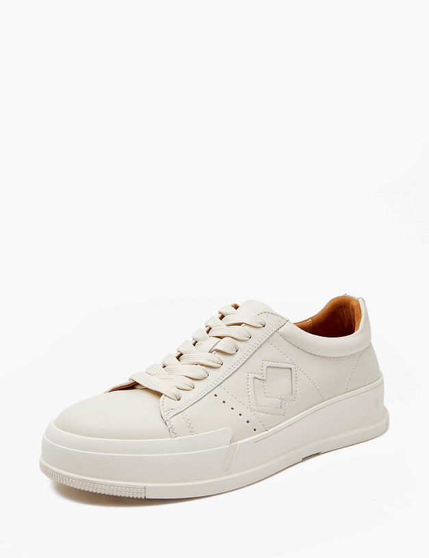 Белые мужские кеды из натуральной кожи MASCOTTE 22-4111811-0101 | ракурс 3