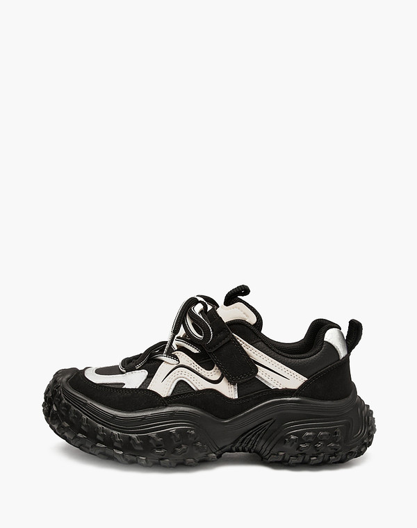 234-522521-0602 Полуботинки для активного отдыха мальч./девич. кож.спилок/текстиль черн-молочн, Mascotte JUNIOR