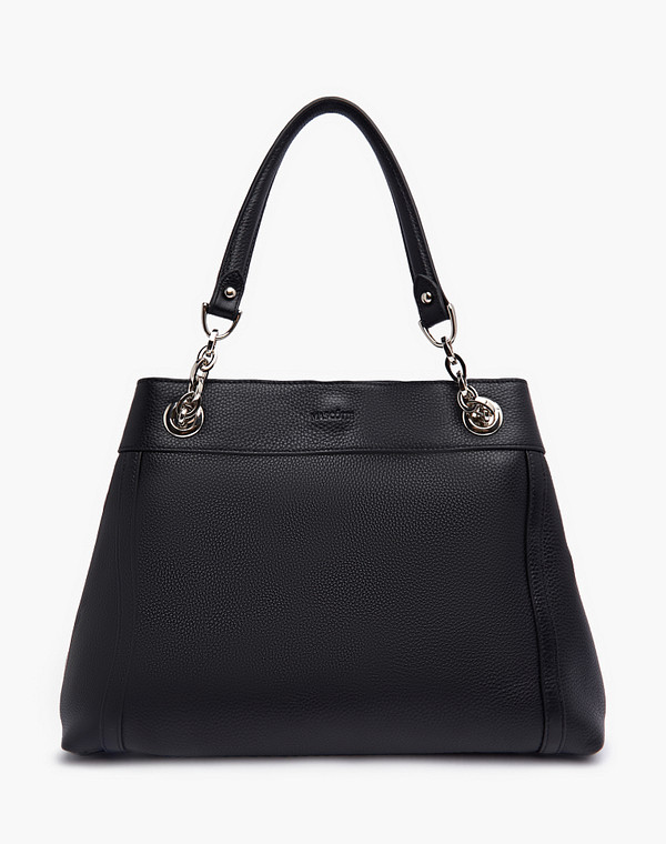 660-3127-102 Сумка женская нат.кожа-и.кожа/текстиль черн, M, Mascotte