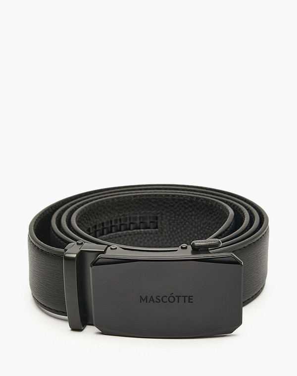 703-4111-6002 Ремень муж. кож.спилок/нат.кожа черн, Mascotte