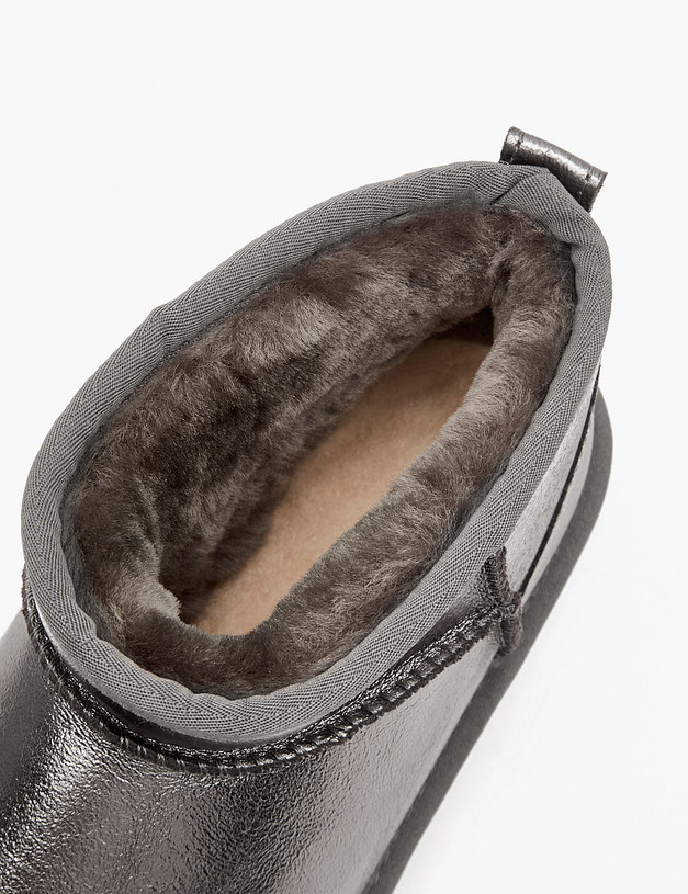 Короткие женские угги темно-серебряного цвета MASCOTTE 234-1225132-0116 | ракурс 7