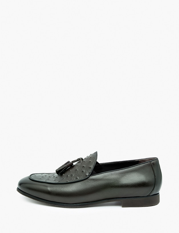 Зеленые кожаные мужские лоферы MASCOTTE 128-312011-0104 | ракурс 1 Зеленые кожаные мужские лоферы MASCOTTE 128-312011-0104 | ракурс 1