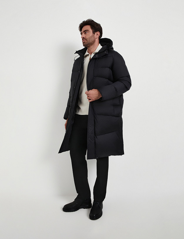 Черная мужская пуховая куртка MASCOTTE 885-5224-2402 | ракурс 2