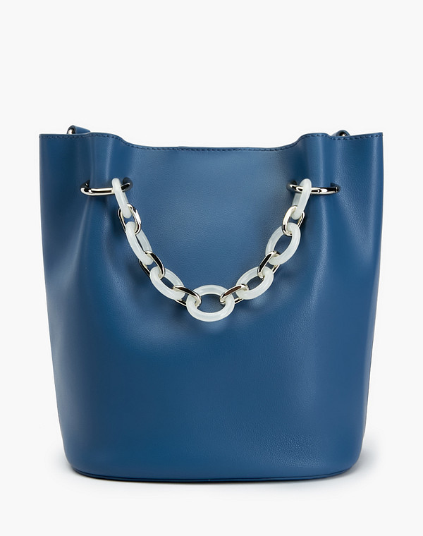 671-2117-603 Сумка женская кож.спилок-и.кожа/текстиль синий, S, Mascotte