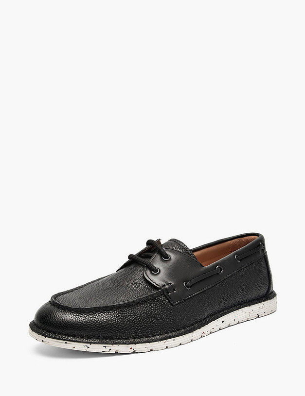 Черные мужские топ-сайдеры MASCOTTE 22-6111715-8110M | ракурс 2