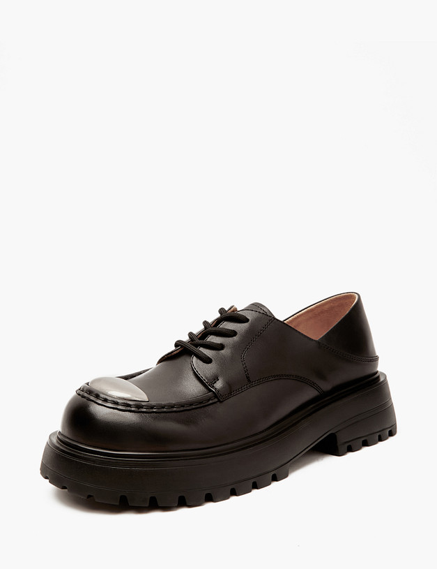 Черные кожаные женские дерби MASCOTTE 58-412111-0102 | ракурс 2