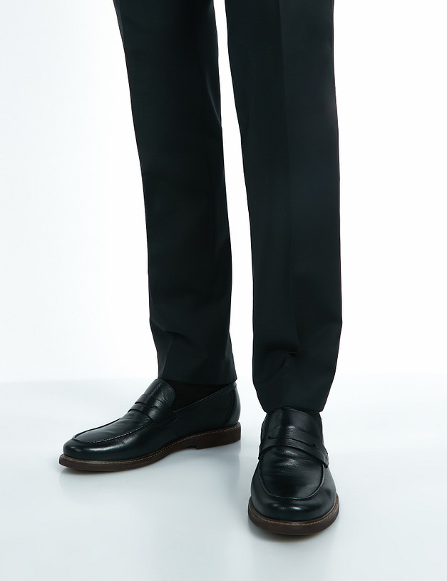 Черные кожаные мужские лоферы MASCOTTE 58-110321-0102 | ракурс 1