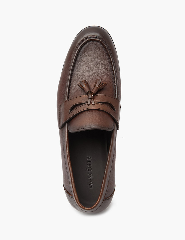 Коричневые кожаные мужские лоферы MASCOTTE 128-418012-0109 | ракурс 5