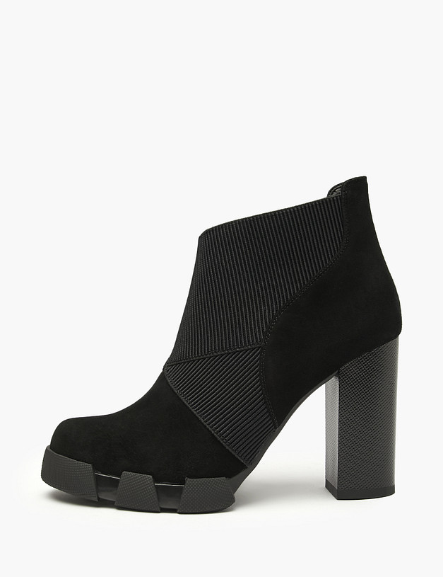 Черные женские ботильоны из велюра MASCOTTE 126-920224-3605M | ракурс 3