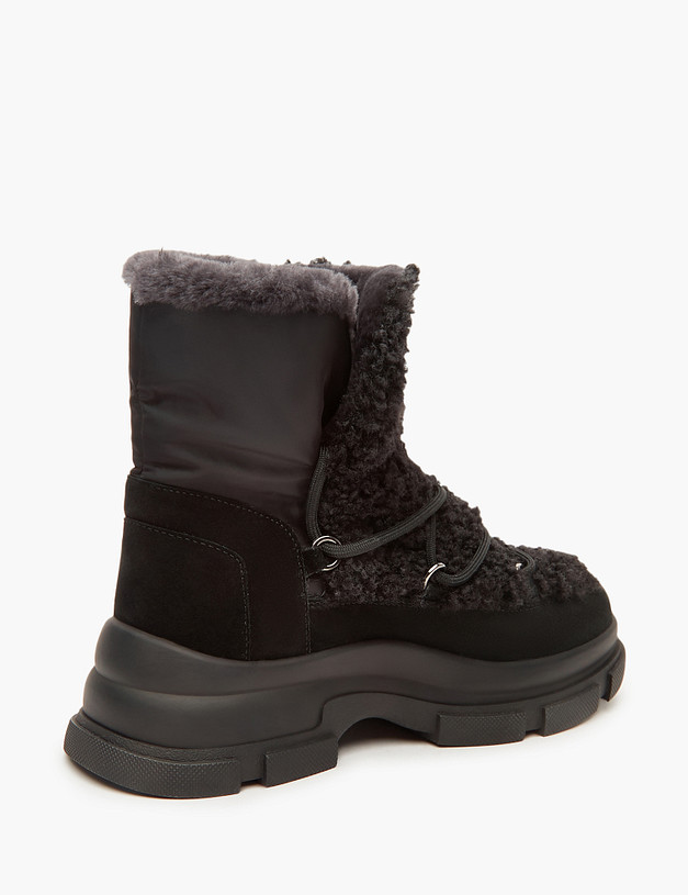 Черные женские ботинки на меху MASCOTTE 233-3201938-0602 | ракурс 3