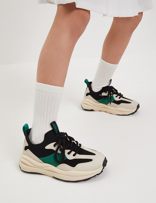 Молочные детские кроссовки с сетчатыми вставками MASCOTTE 234-413721-0604 | ракурс 1