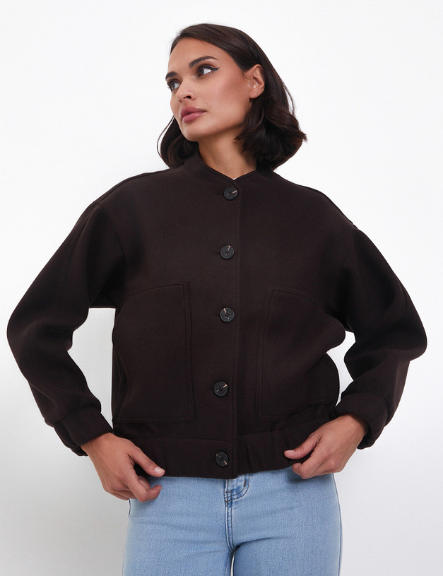 Темно-коричневый женский бомбер MASCOTTE 885-4202-2409 | ракурс 1